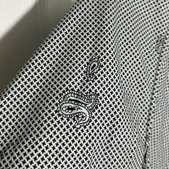 Slazenger Vintage Paisley V-Neck Golf Pullover Windbreaker Black White Medium - Picture 3 of 13